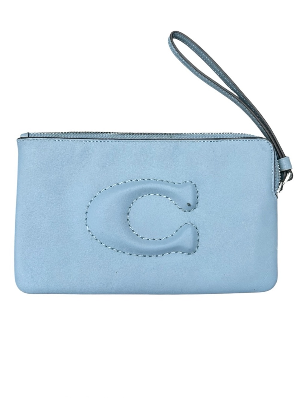 Coach Leather Corner Zip Wristlet